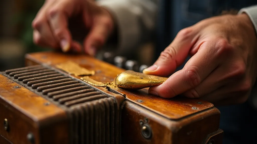 Craftsman repairing an accordion.