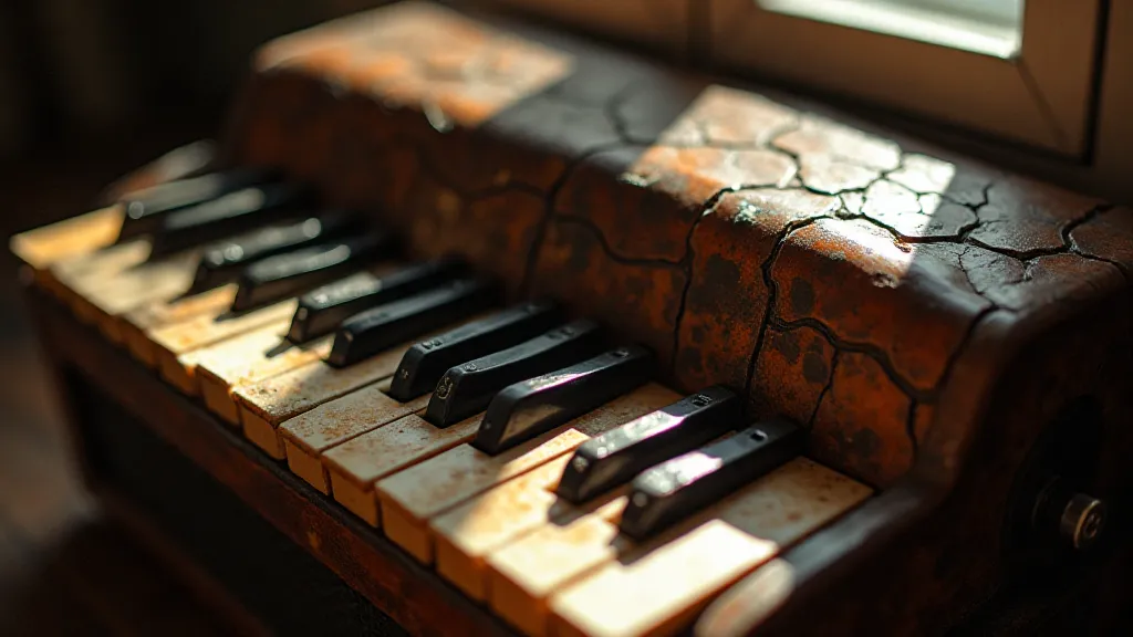 Antique accordion with visible wear
