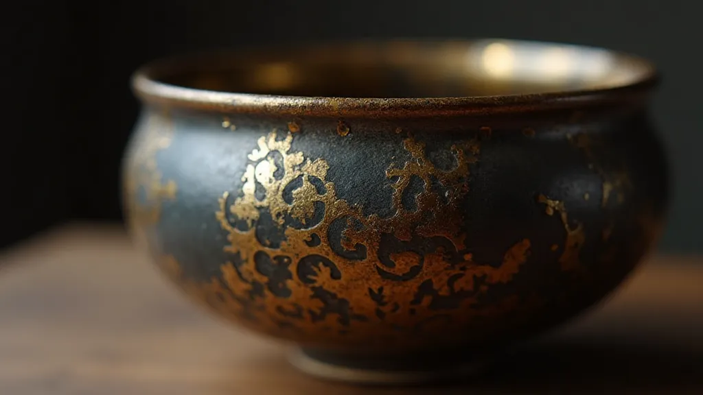 Kintsugi repaired ceramic bowl