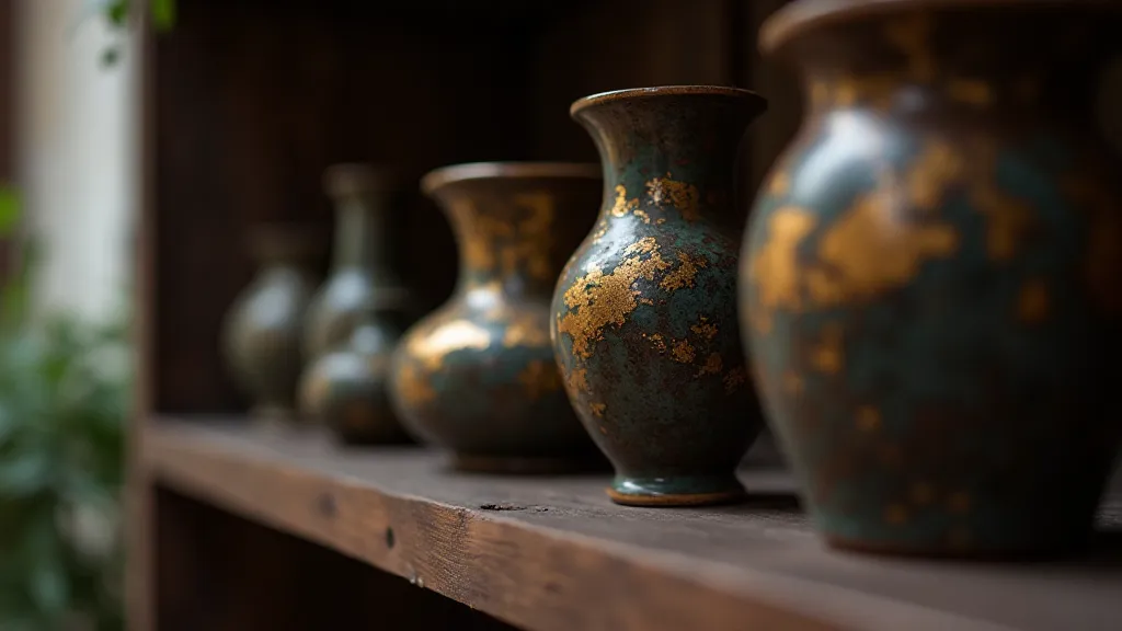 Collection of Kintsugi pottery pieces